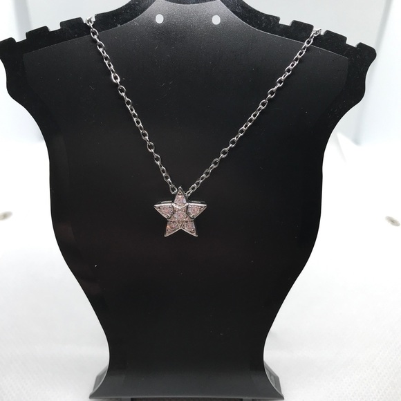 HYPERFLASH Five-pointed Pendant White Sapphire 925 Sterling Silver Necklace - Picture 2 of 6
